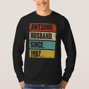 Retro Phantastischer Mann seit 1987 35 Wedding Ani T-Shirt