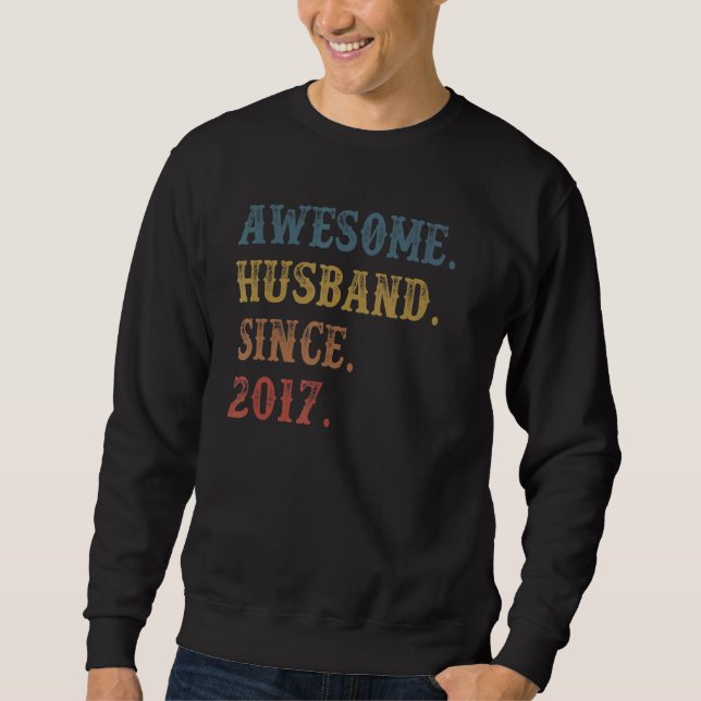 Retro Phantastischer Mann seit 2017 5 Wedding Aniv Sweatshirt (Vorderseite)