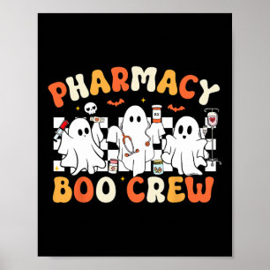 Retro Pharmacy Boo Crew Ghost Pharmaceuticals Tech Poster