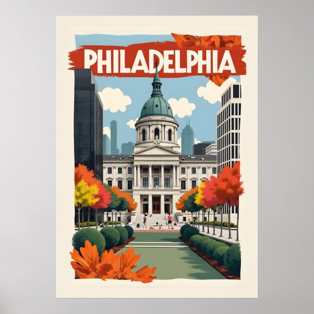 Retro Philadelphia Poster (Vorne)