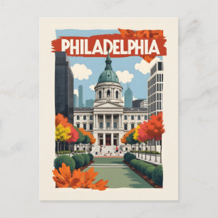 Retro Philadelphia Postkarte