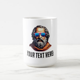 Retro-Philosophen-Büste - Benutzerdefinierter Text Kaffeetasse