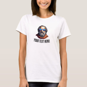 Retro-Philosophen-Büste - Benutzerdefinierter Text T-Shirt