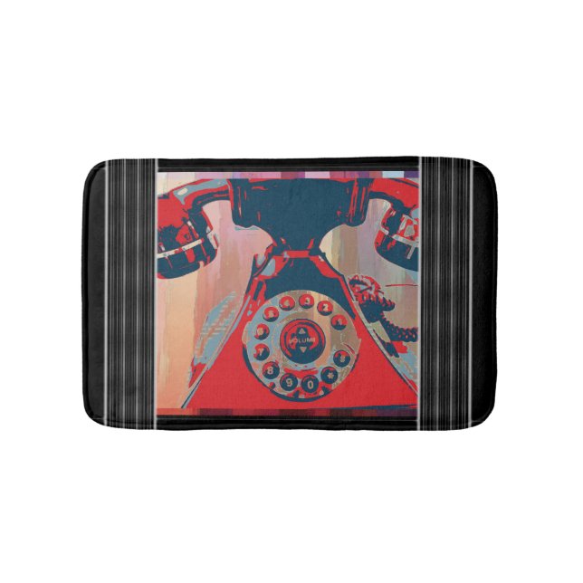 Retro Phone Bath Mat Badematte (Vorderseite)