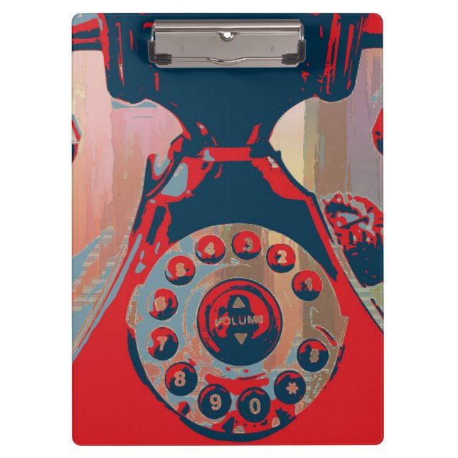 Retro Phone Clipboard Klemmbrett (Vorderseite)