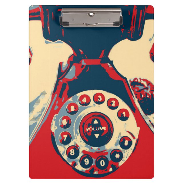 Retro Phone Clipboard Klemmbrett (Vorderseite)