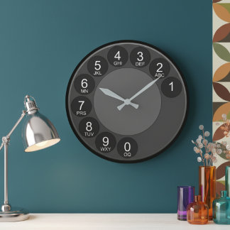 Retro Phone Dial Wall Clock Große Wanduhr