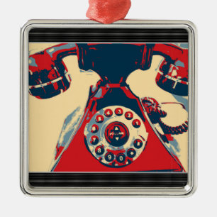 Retro Phone Ornament Aus Metall