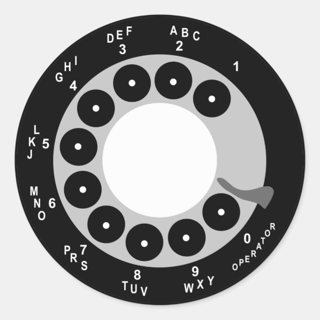 Retro Phone Stickers - Schwarz/Weiß (Vorderseite)