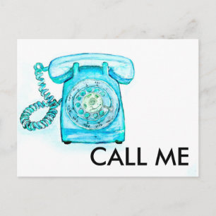 Retro Phone Turquoise Rotary Vintag Blue Postkarte