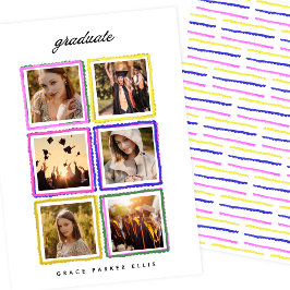 Retro Photo Collage Frames Graduation High School Ankündigung