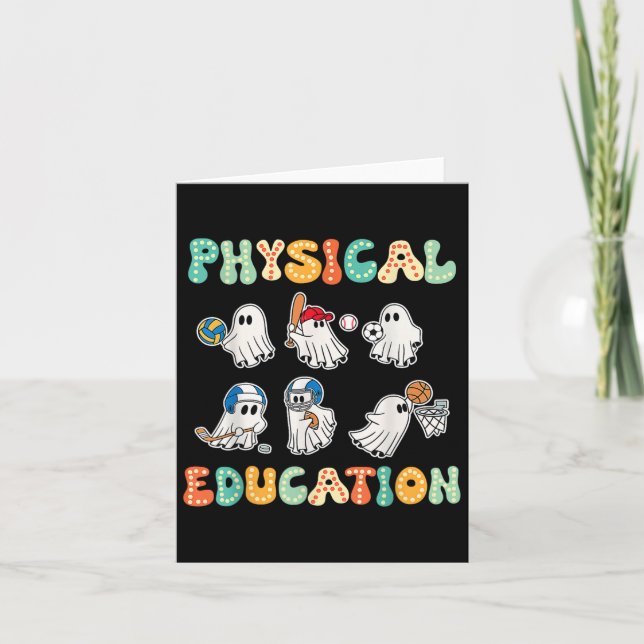 Retro Physical Bildung Halloween Ghosts Geschenk f Karte (Vorderseite)