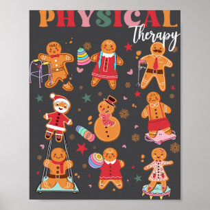 Retro Physical Therapy Gingerbread Weihnachts Pt F Poster