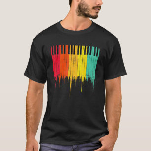 Retro Piano Schlüssel Musician Keyboard Player Pia T-Shirt