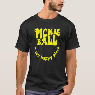 Retro Pickleball ist mein glücklicher Platz Pickle T-Shirt