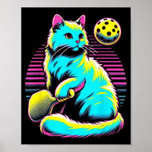 Retro-Pickleball-Katzenliebhaber - Paddle-Sport-Ka Poster