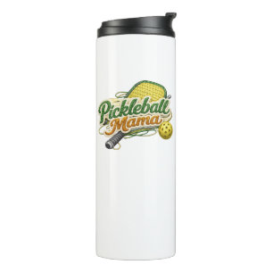 Retro Pickleball Mama Muttertag Thermosbecher