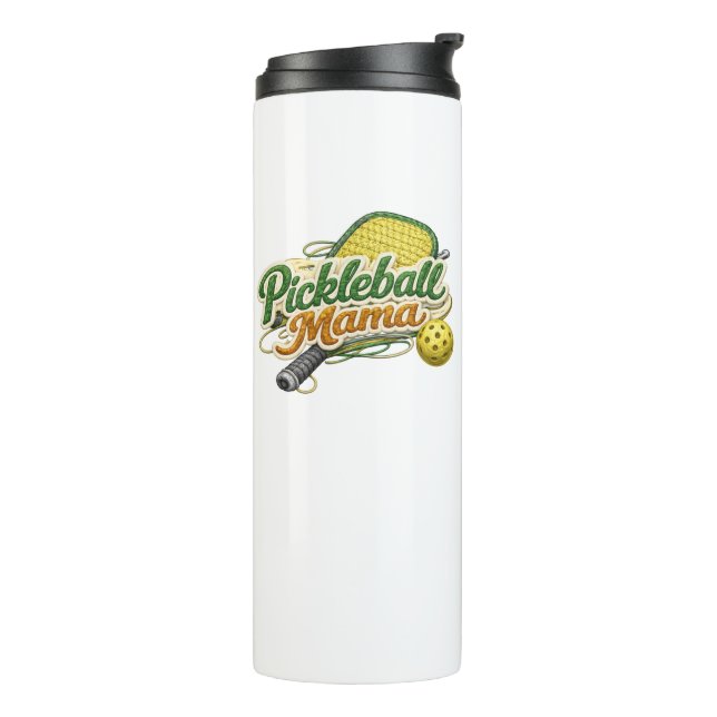 Retro Pickleball Mama Muttertag  Thermosbecher (Nach links gedreht)