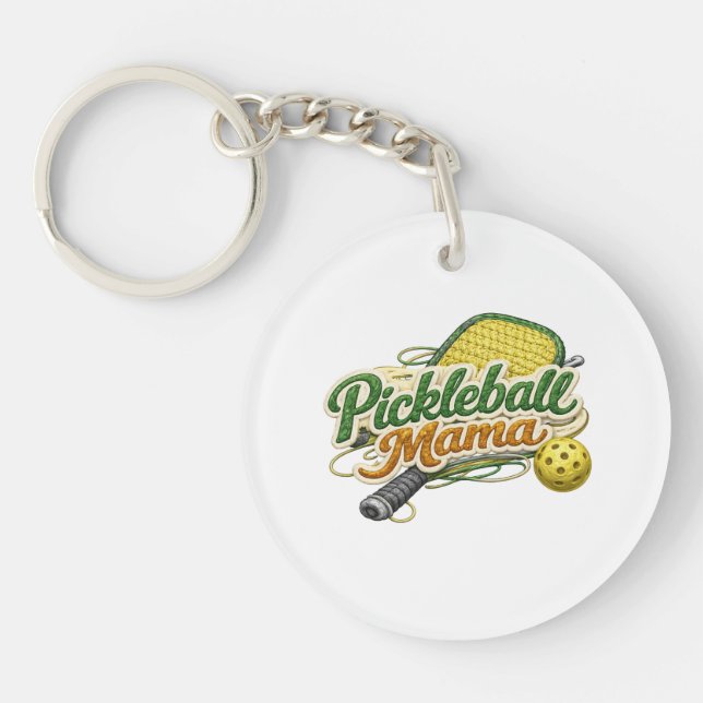 Retro Pickleball Mama Schlüsselanhänger Muttertag  (Vorderseite)