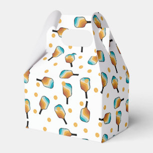 Retro Pickleball Paddle und Ball-Muster Geschenkschachtel