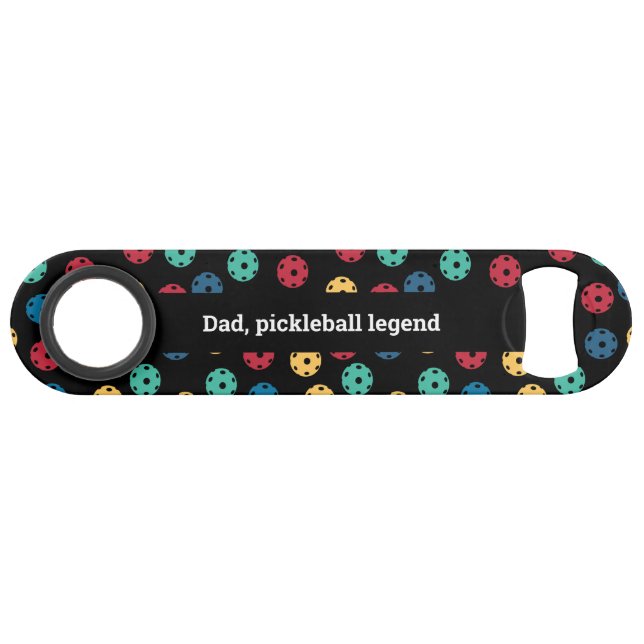 😍 Retro Pickleballs / schwarz Speed Flaschenöffner (Rückseite Horizontal)