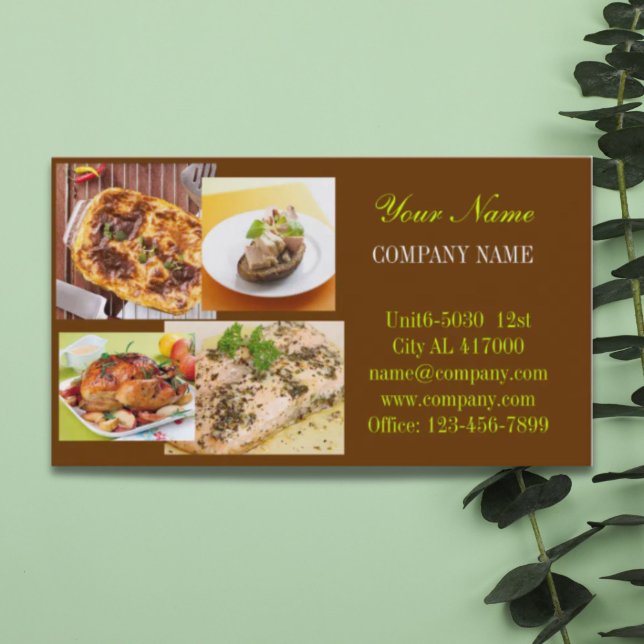 Retro Pie Chicken deli Shop Diner Catering Visitenkarte (Retro Pie chicken deli shop diner catering Business Card)