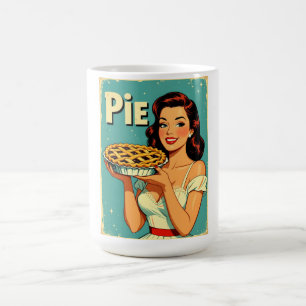 Retro-Pie-Lady – Vintage-Backposter-Illustration Kaffeetasse