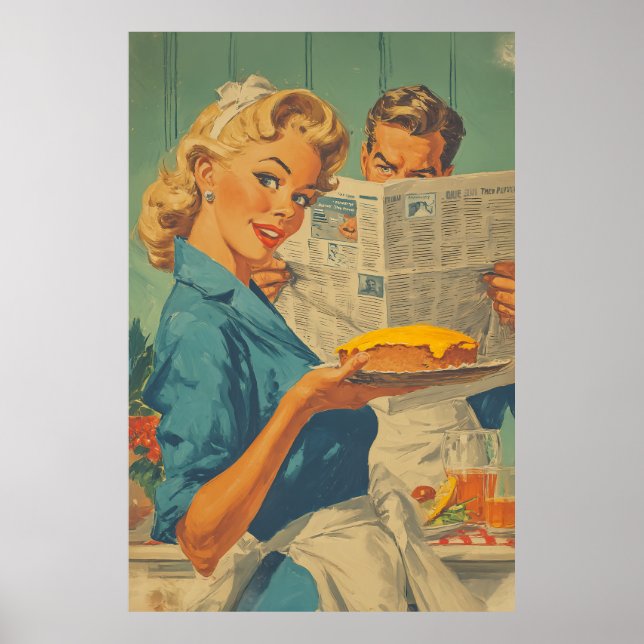 Retro Pie und Papierarm Poster (Vorne)