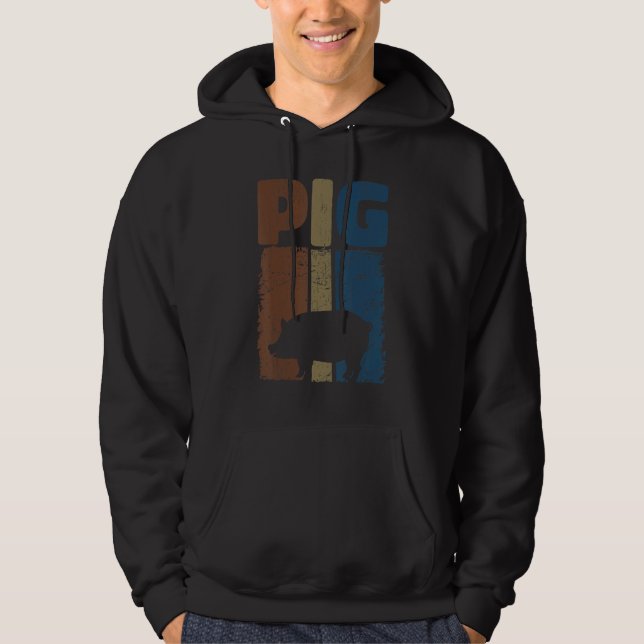 Retro Pig Lover, Cute Farmer, Farming For Men Wome Hoodie (Vorderseite)