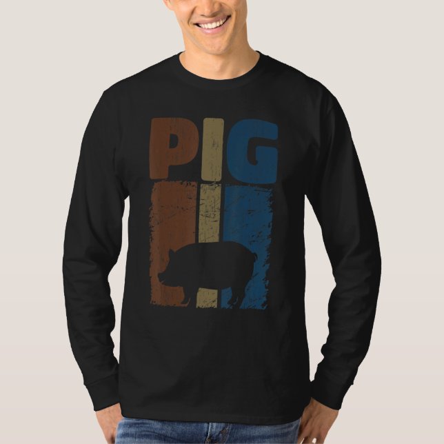 Retro Pig Lover, Cute Farmer, Farming For Men Wome T-Shirt (Vorderseite)