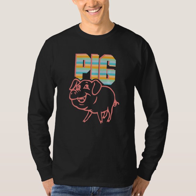 Retro Pig Lover, Cute Farmer, Farming For Men Wome T-Shirt (Vorderseite)