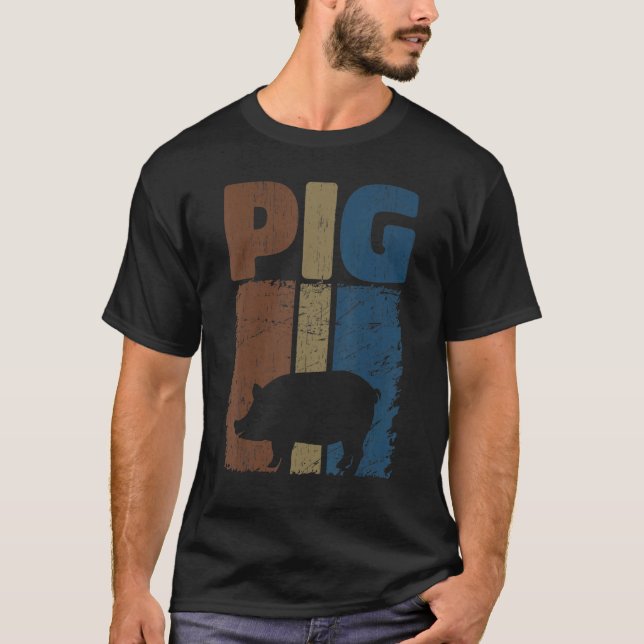 Retro Pig Lover, Cute Farmer, Farming For Men Wome T-Shirt (Vorderseite)