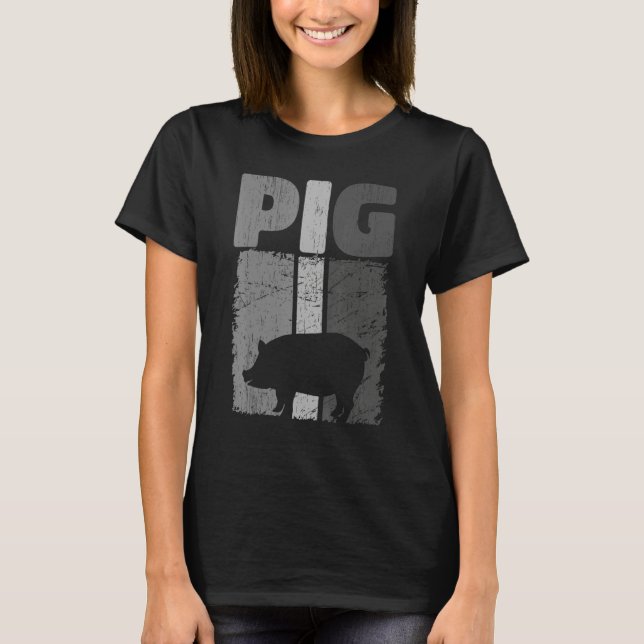 Retro Pig Lover, Cute Farmer, Farming For Men Wome T-Shirt (Vorderseite)