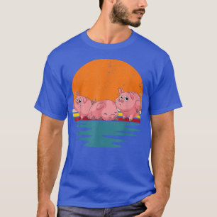 Retro Piglet Bauer Niedlich Farm Animal Lover Pig  T-Shirt