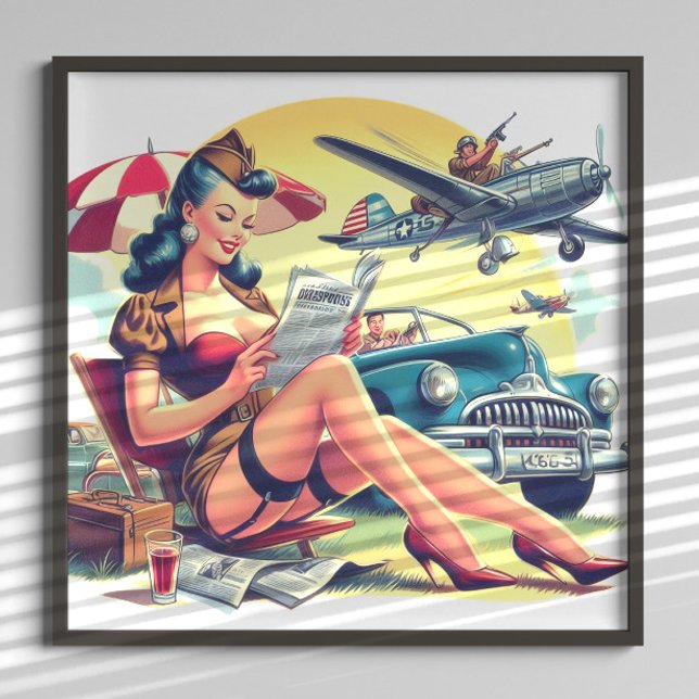 Retro-Pilot Pin-up Poster (Von Creator hochgeladen)