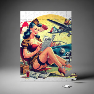 Retro-Pilot Pin-up Puzzle