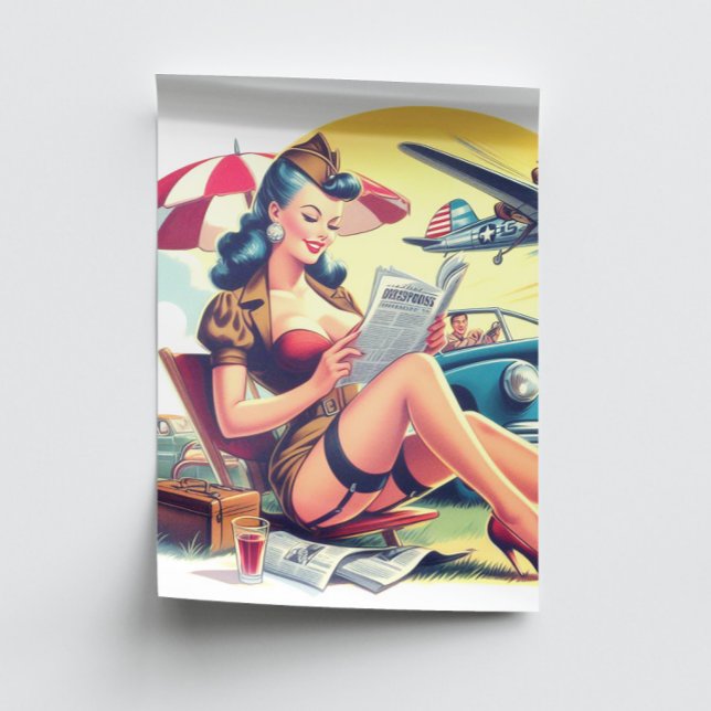 Retro Pilot Pin-up Seidenpapier (Von Creator hochgeladen)