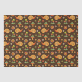 Retro-Pilze & Schnecken Cocktails Seidenpapier