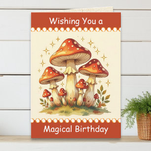 Retro-Pilze Vintage-Geburtstag Karte