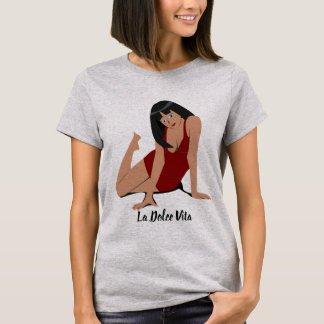 Retro Pin-Up Girl La Dolce Vita Grafik T-Shirt