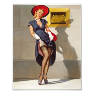 Retro Pin-Up Mädchen Fotodruck