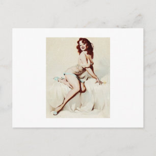 Retro-Pin-Up Mädchen Postkarte