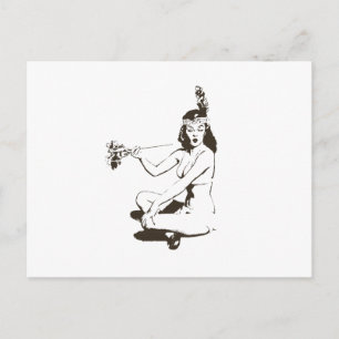 Retro-Pin-Up Mädchen Postkarte