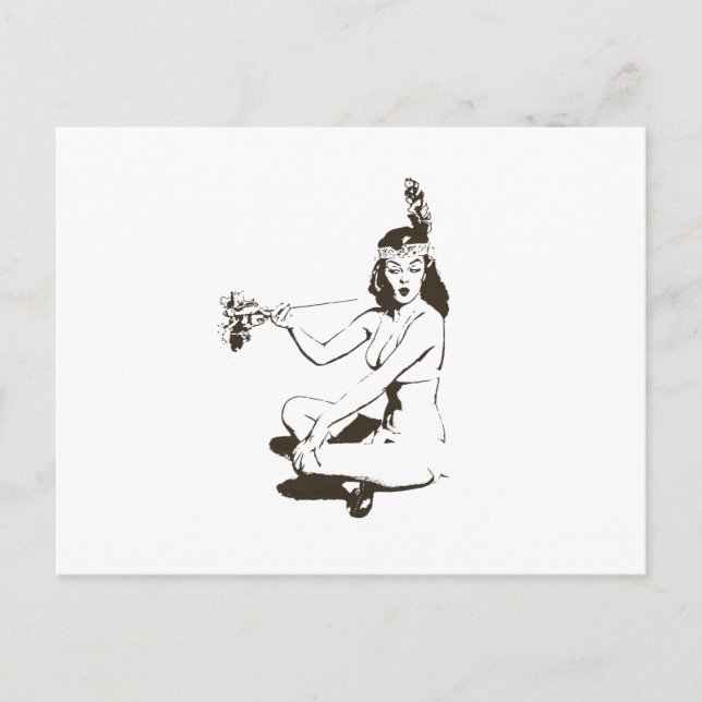Retro-Pin-Up Mädchen Postkarte (Vorderseite)