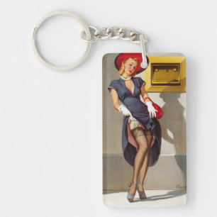 Retro Pin-Up Mädchen Schlüsselanhänger