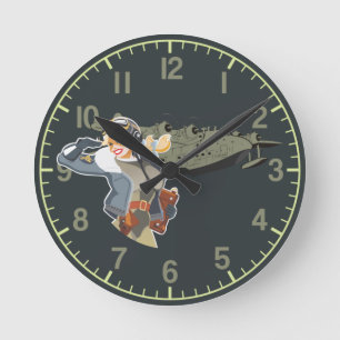 retro pin-up runde wanduhr