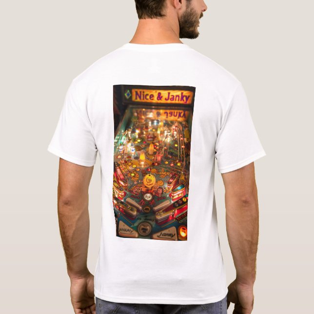 Retro Pinball Maschine Grafisches T-Shirt (Rückseite)