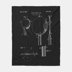 Retro Ping Pong Paddle Vintag Tischtennis T-Shirt Fleecedecke