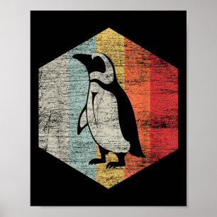 Retro-Pinguin aus dem Vintagen Earth Day Poster