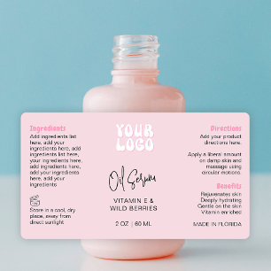 Retro Pink 2oz Tropfflaschen-Wraparound-Etikett